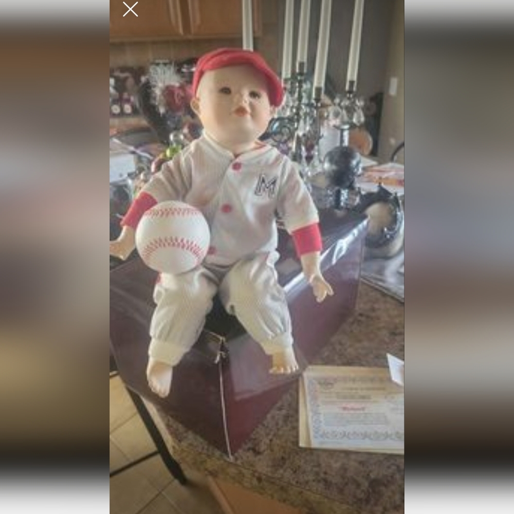 NEW Vintage Ashton Drake Michael Baseball Porcelain Doll